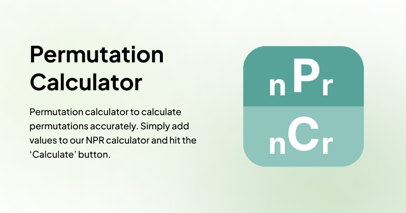 Permutation Calculator Npr Permutation Formula Calculator